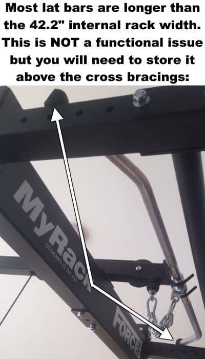 Force USA MyRack Lat Pull Down and Low Row Attachment - Using a Longer 3rd Party Lat Bar