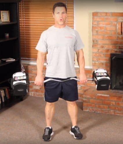 PowerBlock EZ Curl Bar Handle Attachment in Use PowerBlock EZ Curl Bar Handle Attachment in Use
