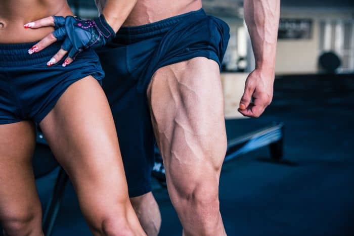 leg anatomy man and woman with big quads