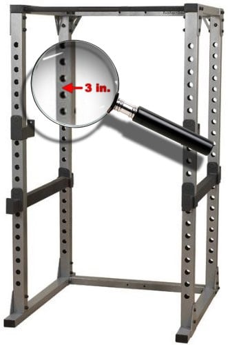 3 inch hole spacing on power rack