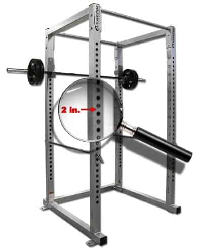 2 inch hole spacing on power rack