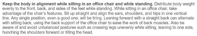 Kelley Andrews quote on proper office ergonomics