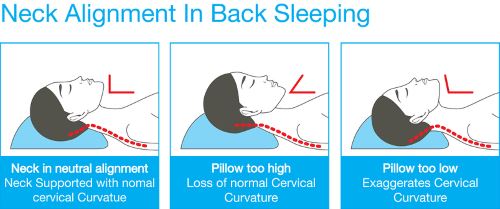 Proper neck position when sleeping on back