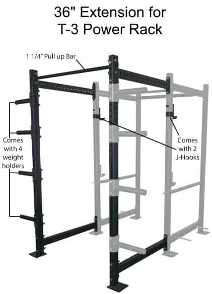 36 Inch Extension Kit For T-3 Power Rack