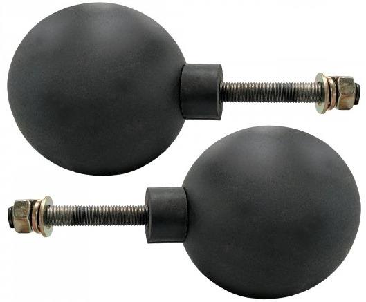 Pair of 5 Inch Pull Up Spheres For X-3 Power Rack - Closeup - Shown with Hardware