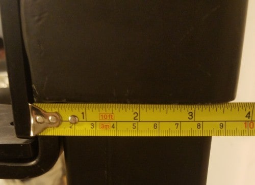 Depth Measurement of Rear Portion of X-3 J-hook - Not Including UHMW