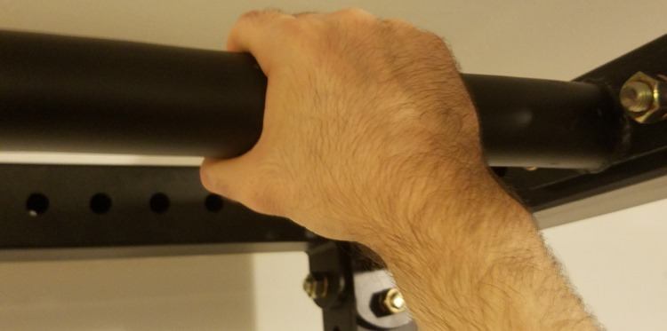 Fat Pull Up Bar with 2-Inch Diameter on X-3 Power Rack