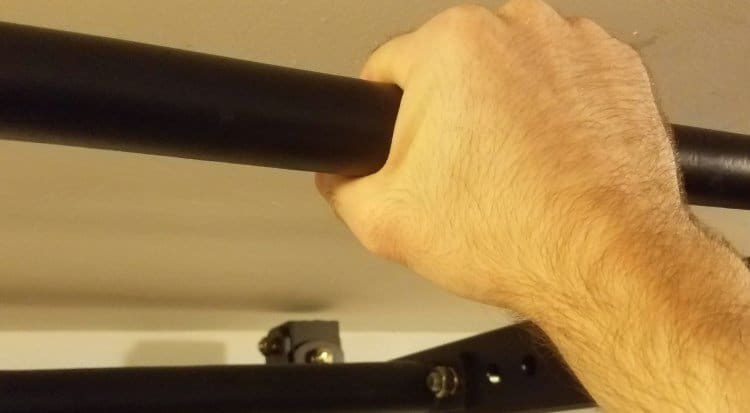 Skinny Pull Up Bar with 1-Inch Diameter on X-3 Power Rack