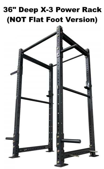 X-3 Power Rack - 36 Inch Depth - Side Angle View