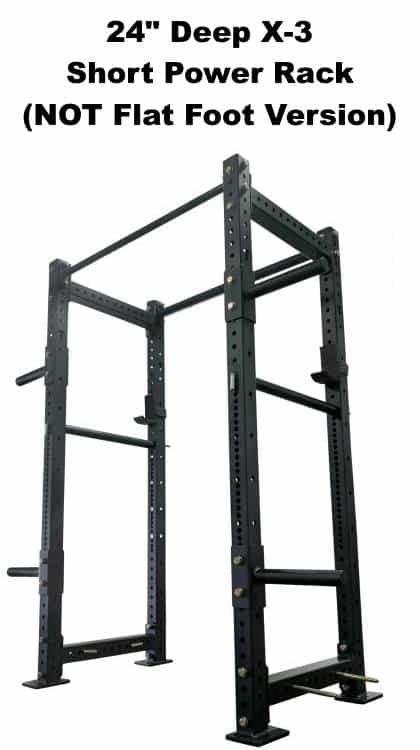 X-3 Short Power Rack - 24 Inch Depth - Side Angle View