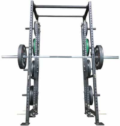 10-Inch Extension Kit for X-2 Power Rack with Barbell and Plates on Weight Holders - Front View