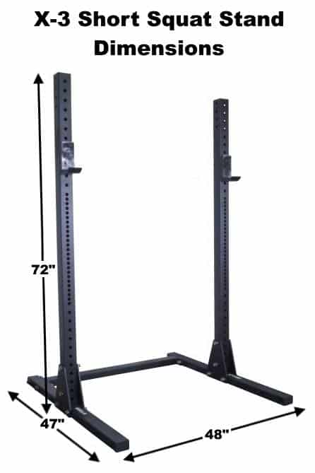 X-3 Short Squat Stand Dimensions