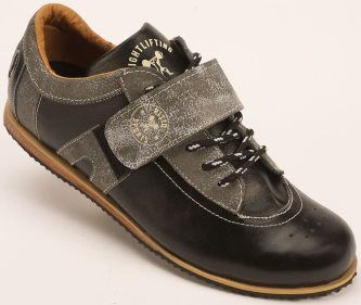 Risto Sports Deadlift Shoe with Wooden Heel - Outside Oblique Angle View