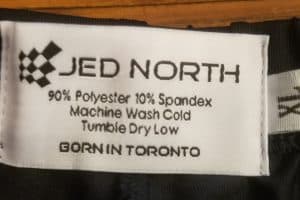 Jed North Fitted Lifting Shorts - Inside Tag with Fabric Blend & Wash Instructions