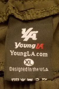 YoungLA Lifting Shorts - Tag with Fabric Blend & Wash Instructions - Front