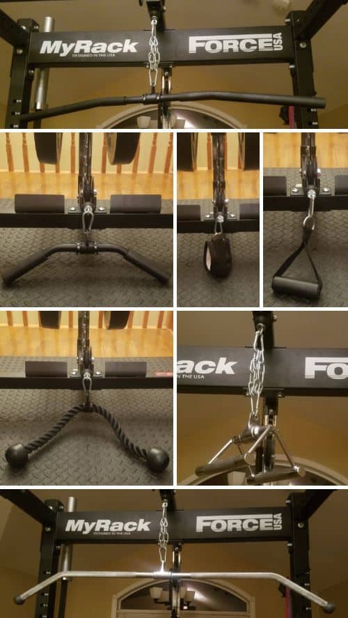 Force USA MyRack Lat Pull Down and Low Row Attachment - Different Attachments