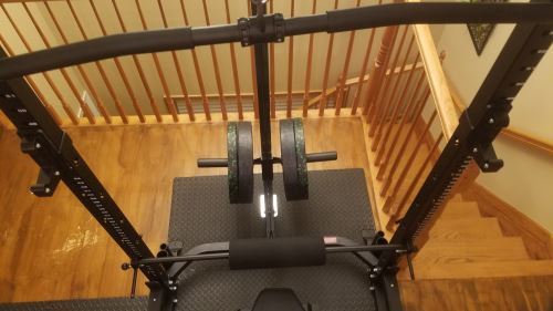 Force USA MyRack Lat Pull Down and Low Row Attachment - Knee Holder Bar for Lat Pull Down - Aerial View