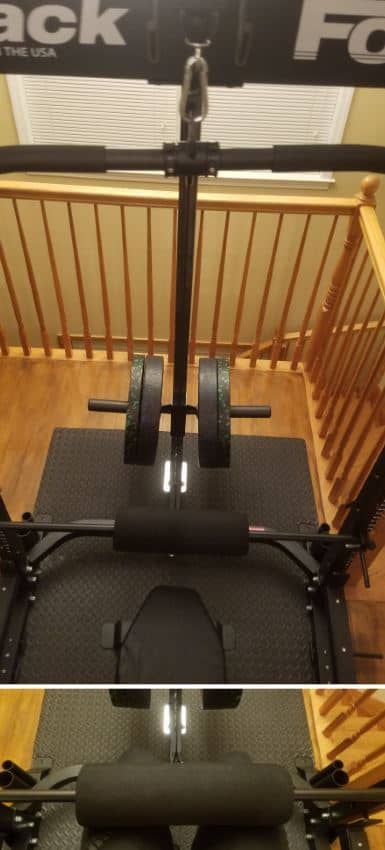 Force USA MyRack Lat Pull Down and Low Row Attachment - Performing Lat Pulldowns