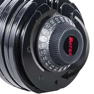 Dial Adjustment Mechanism on Merax Deluxe Adjustable Dial Dumbbells