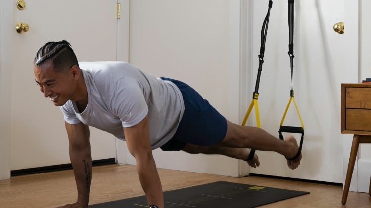 Pushups on TRX Suspension Trainer