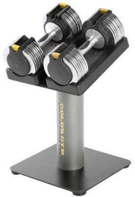 Gold's Gym Switch Plate 100 Adjustable Dumbbell Set with Stand