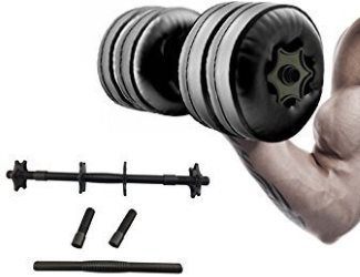Man Doing Curls with DEIRIS Adjustable Water Dumbbells