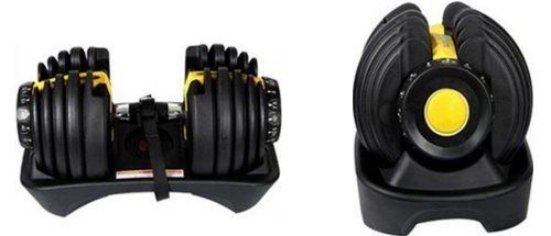 Rainbowtex Adjustable Dumbbell Set - Front & Side Views