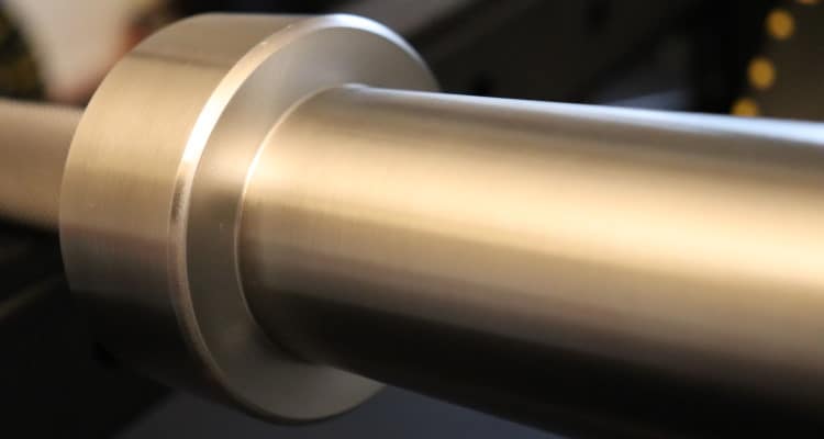 Rep Stainless Steel Deep Knurl Power Bar EX - Sleeve Closeup