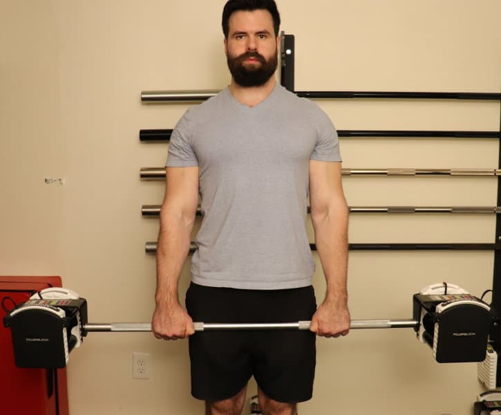 Reverse Barbell Curl Starting Position