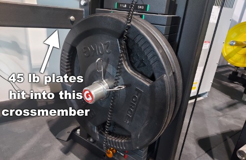 Crossmember Is an Obstruction If Using Large Plates on the GymPin