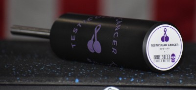 Testicular Cancer Society Stacked Weight Pin - Black with Purple TCS Logo Cerakote Finish