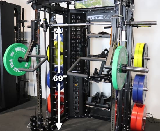 Force USA G15 Smith Machine - Distance from Floor to Bar in Highest Position