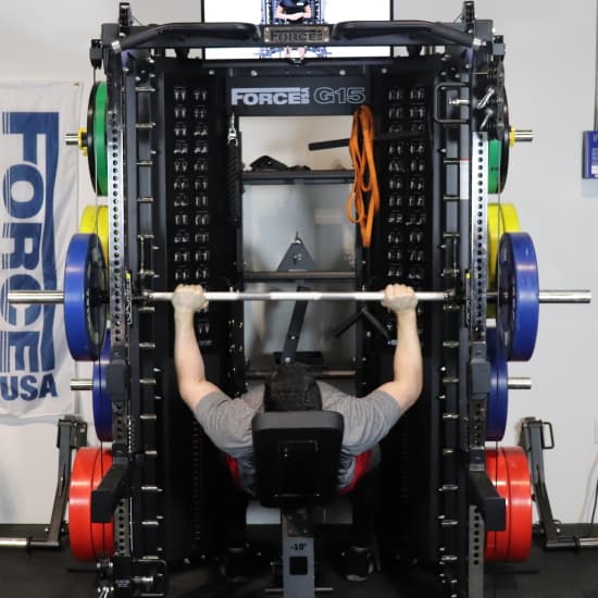 Force USA G15 Smith Machine - Using the Bench in the Opposite Direction When Extra Room Is Needed