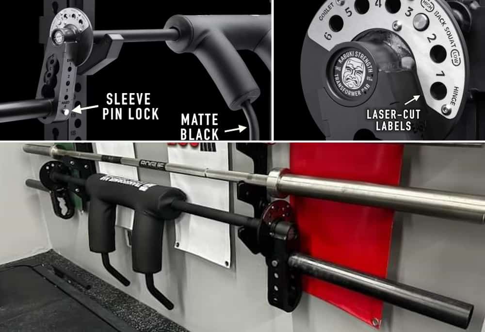 Kabuki Strength Transform Bar - Rogue Ohio-Made Version - Detent Pin - Black Finish - Laser Cut Labels