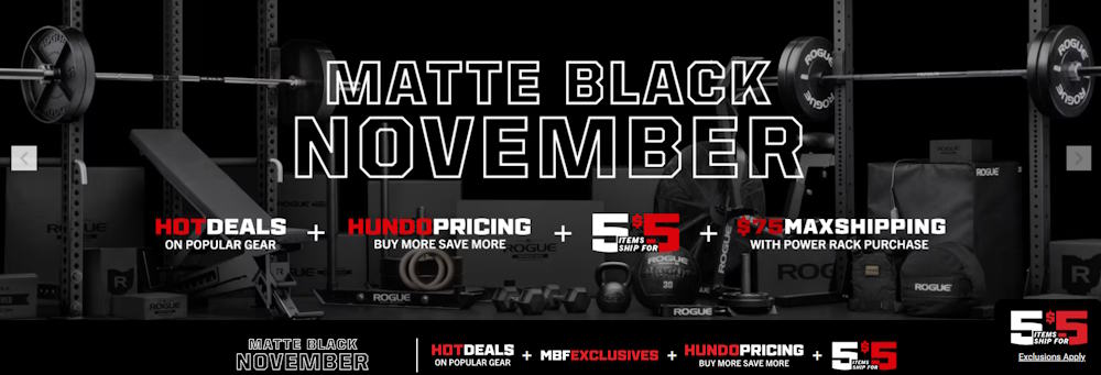 Rogue Fitness - Black Friday Sale - Matte Black November