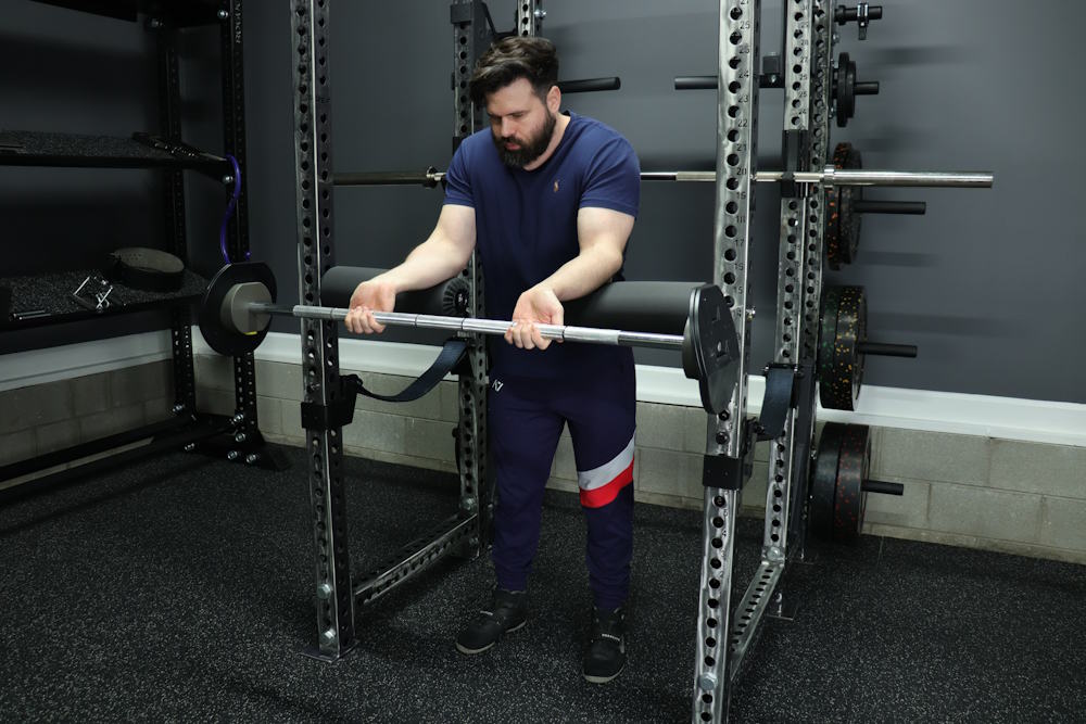 Doing Wrist Curls Using a Pair of REP Roller Pads as Forearm Support Pads