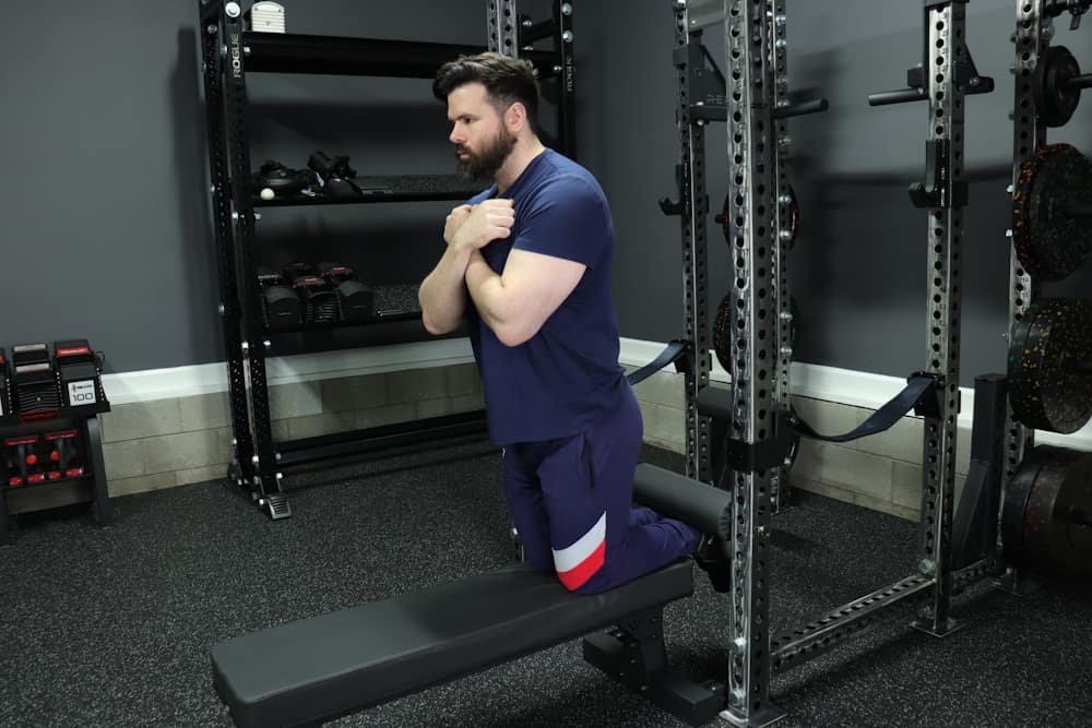 Nordic Curls Using a Weight Bench and a REP Leg Roller