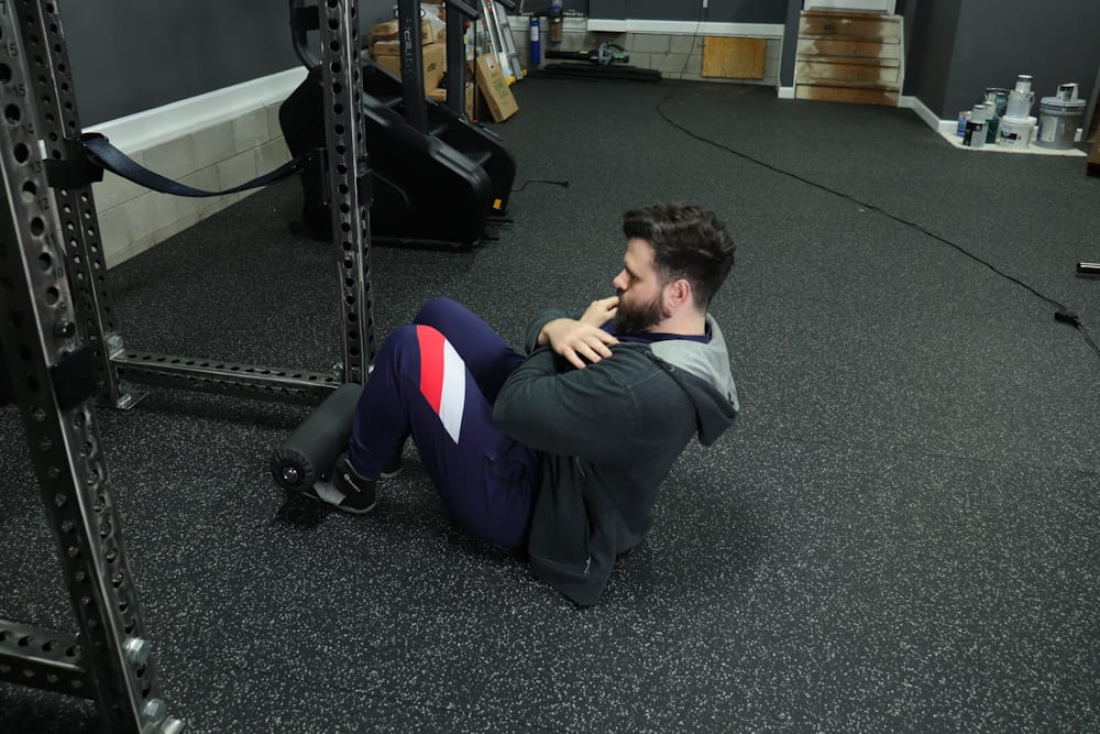 Sit Ups Using the REP Leg Roller Attachment as a Foot Holder