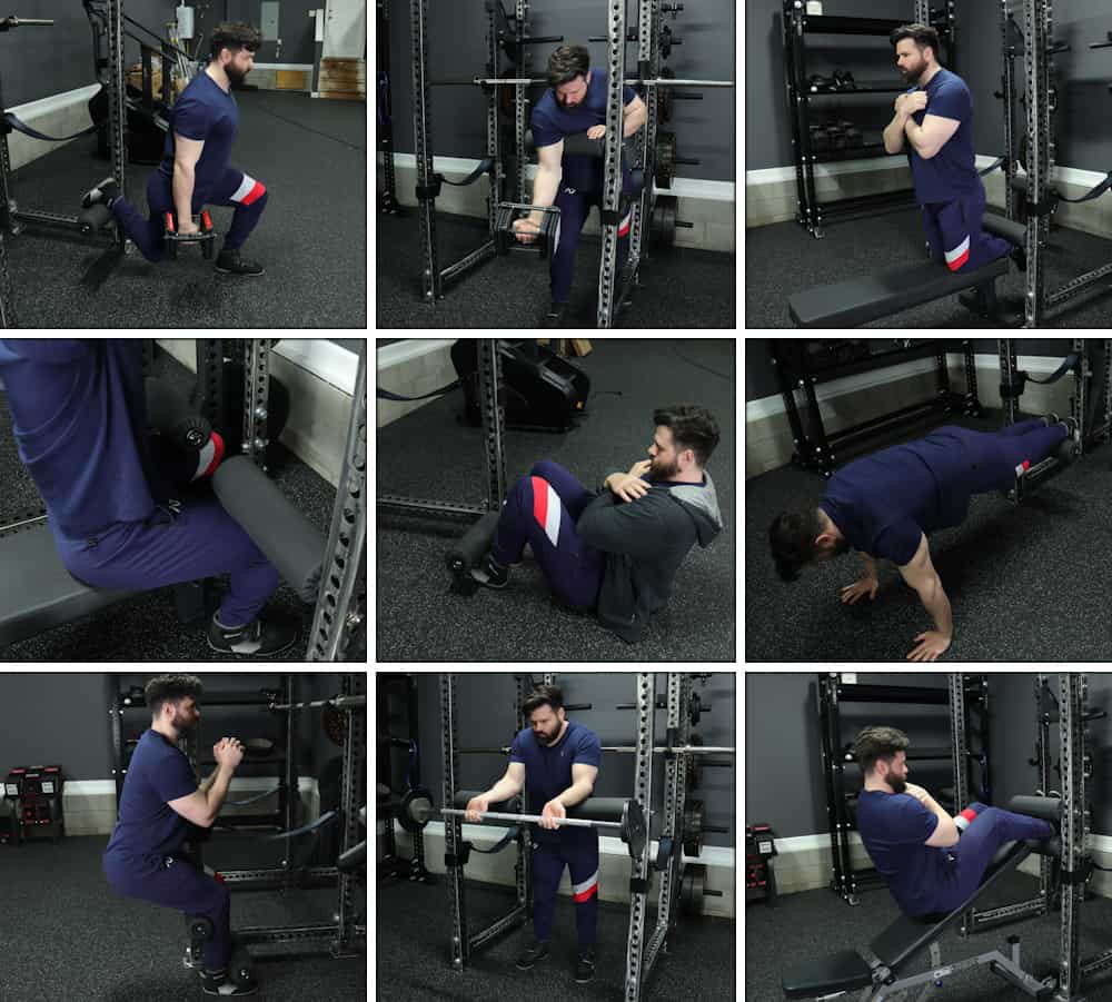 Versatility - Examples of Exercise Options With the REP Leg Roller Attachment