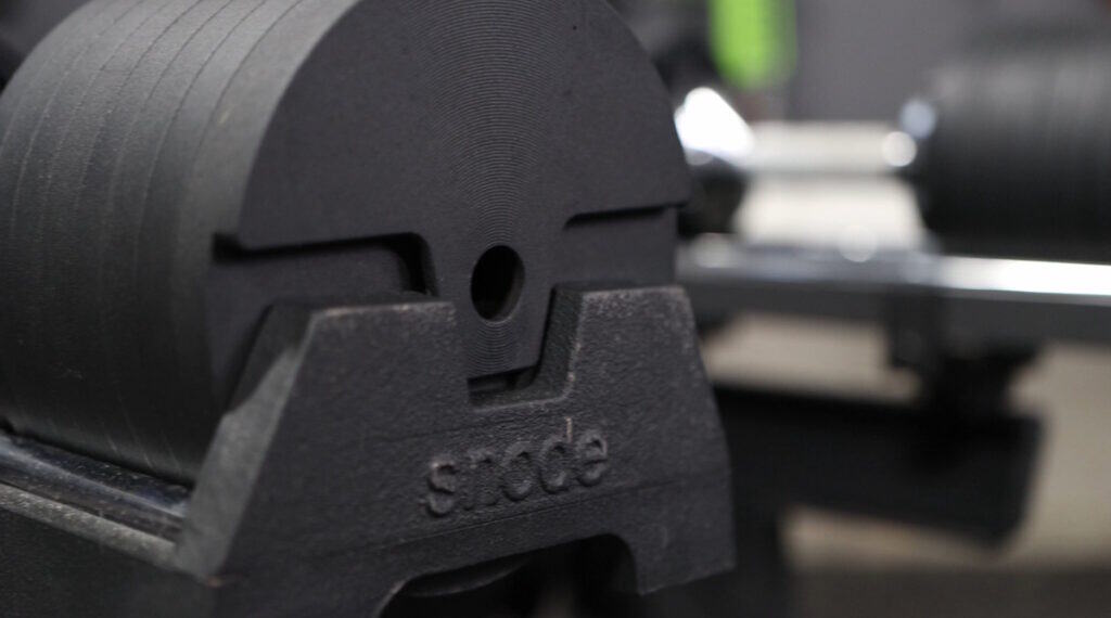 Cast Iron Plates and Cradle on the Snode Adjustable Dumbbells