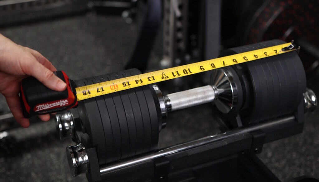 Length Measurement of the Snode AD80 Adjustable Dumbbells
