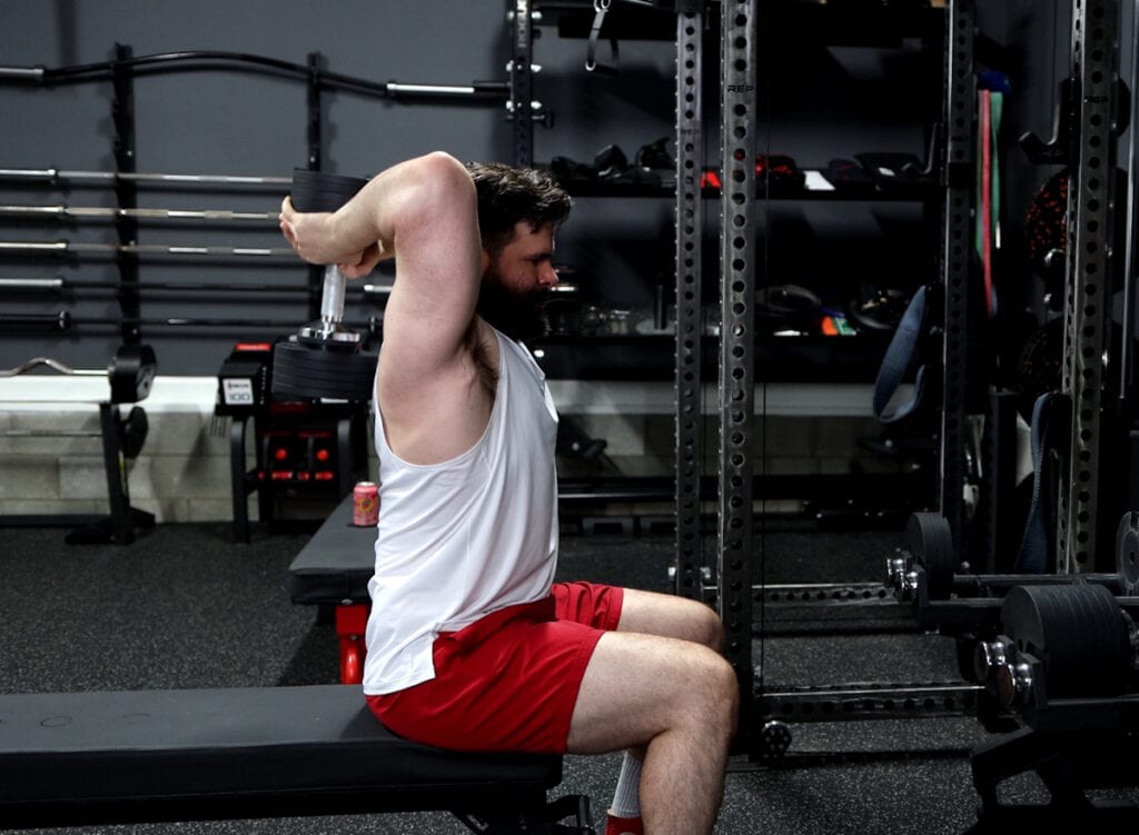 Overhead Triceps Extensions with the Snode AD80 Dumbbells