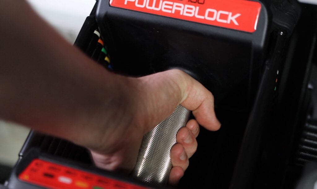 38mm Grips on the PowerBlock Commercial Pro 100 Dumbbells