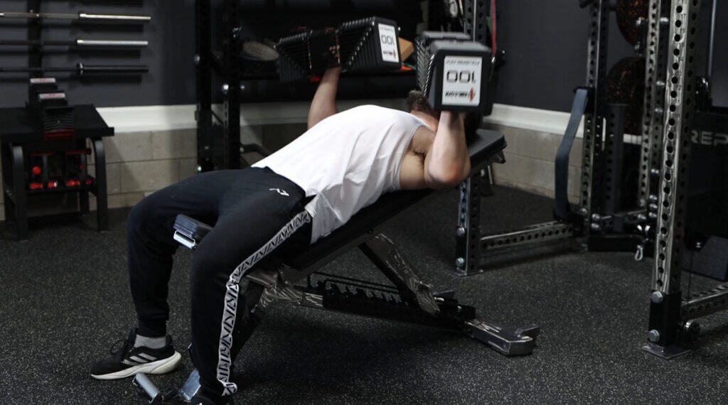 Incline Bench Press With the PowerBlock Commercial Pro 100 Adjustable Dumbbells