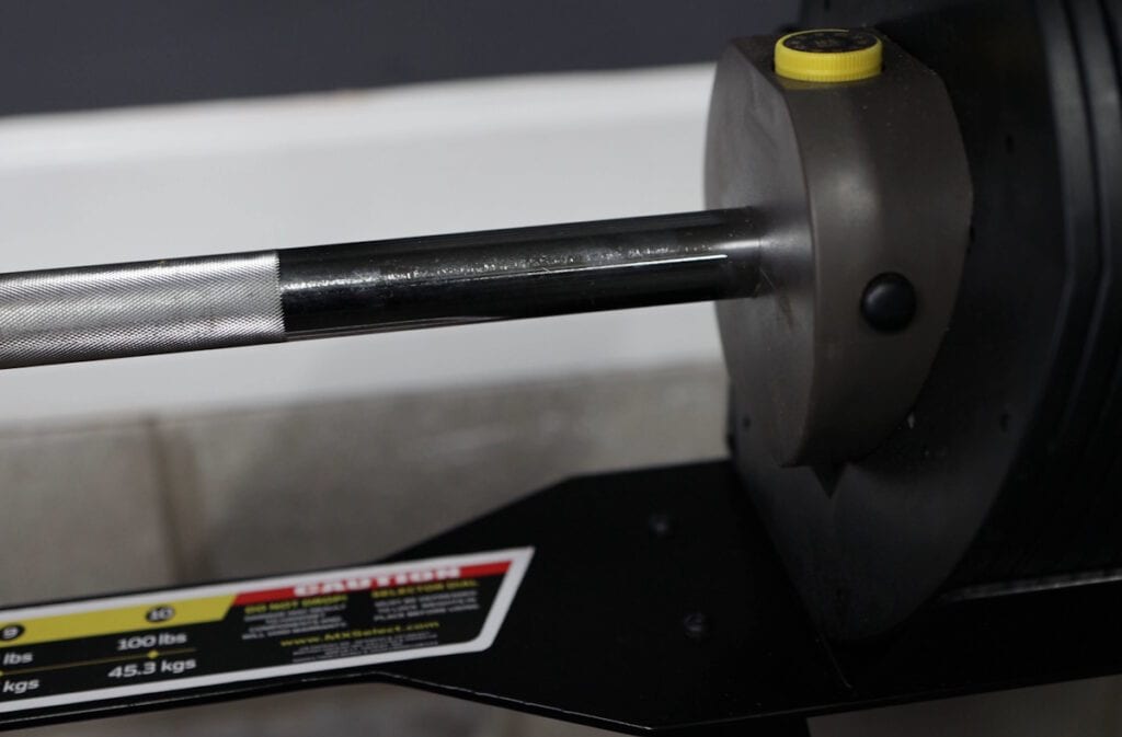 Knurling Coverage on the MX Select Adjustable Barbell