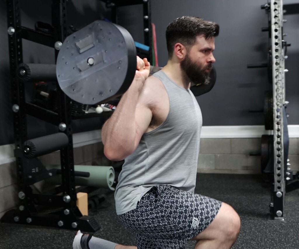 Lunges on the MX Select Adjustable Barbell