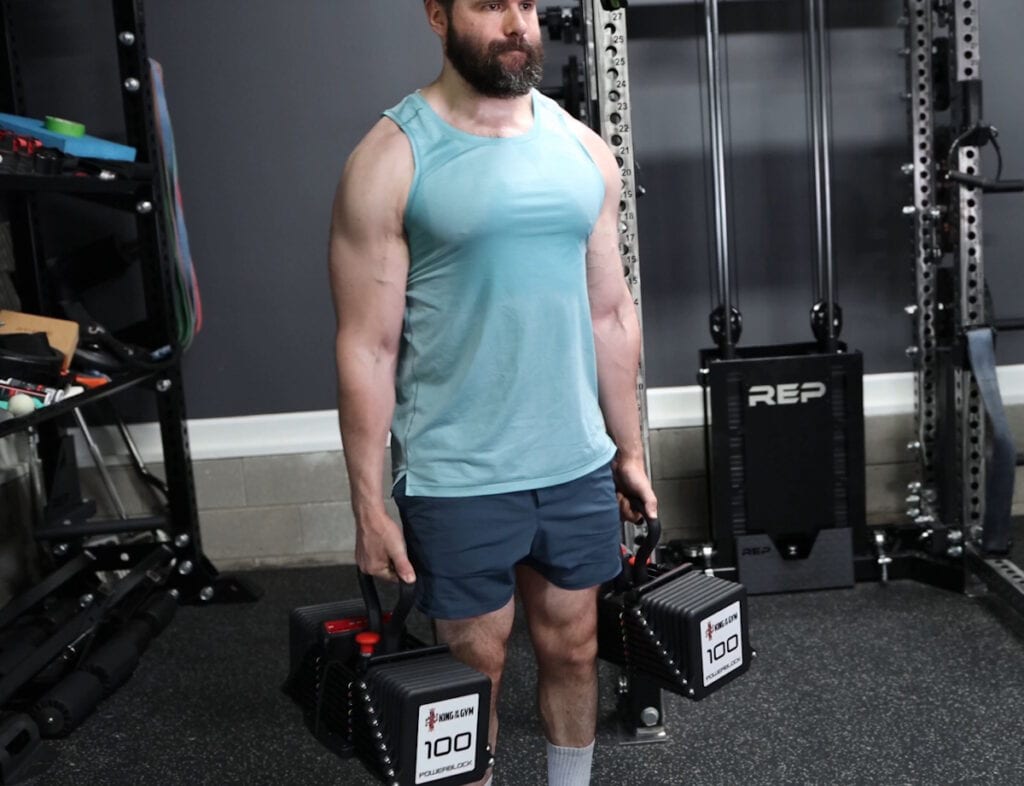Shrugs With the PowerBlock Pro 100 Kettlebell Handles