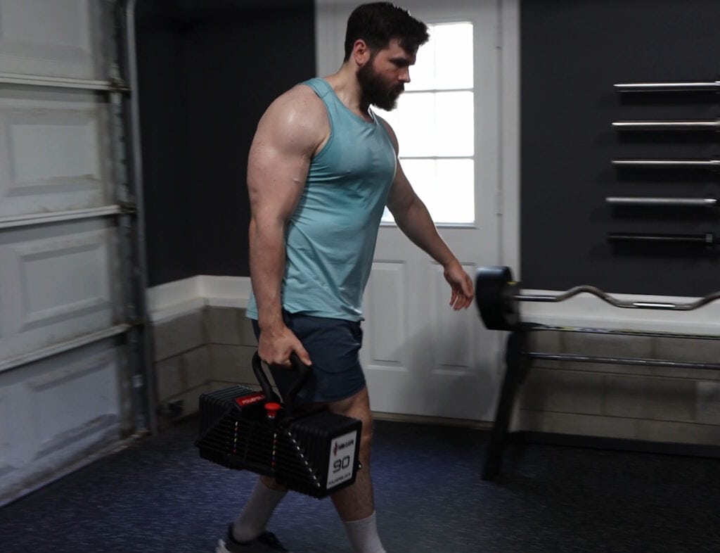 Suitcase Carries With the PowerBlock Pro 100 Kettlebell Handle