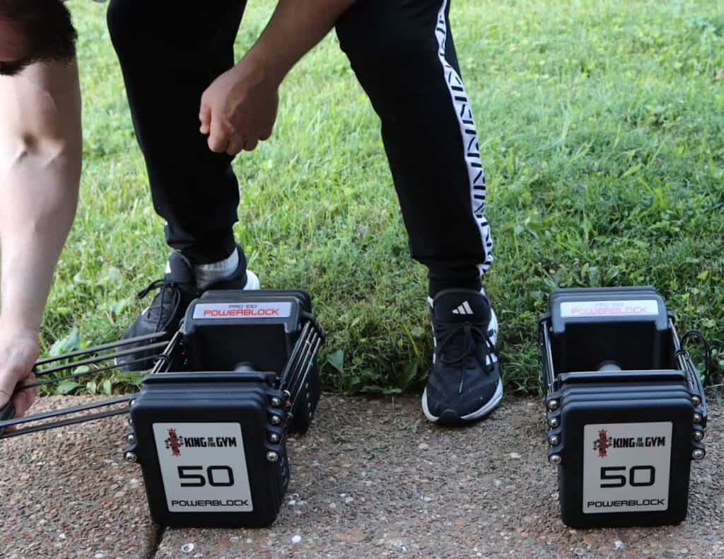 Using the PowerBlock Commercial Pro 100 Dumbbells Outside