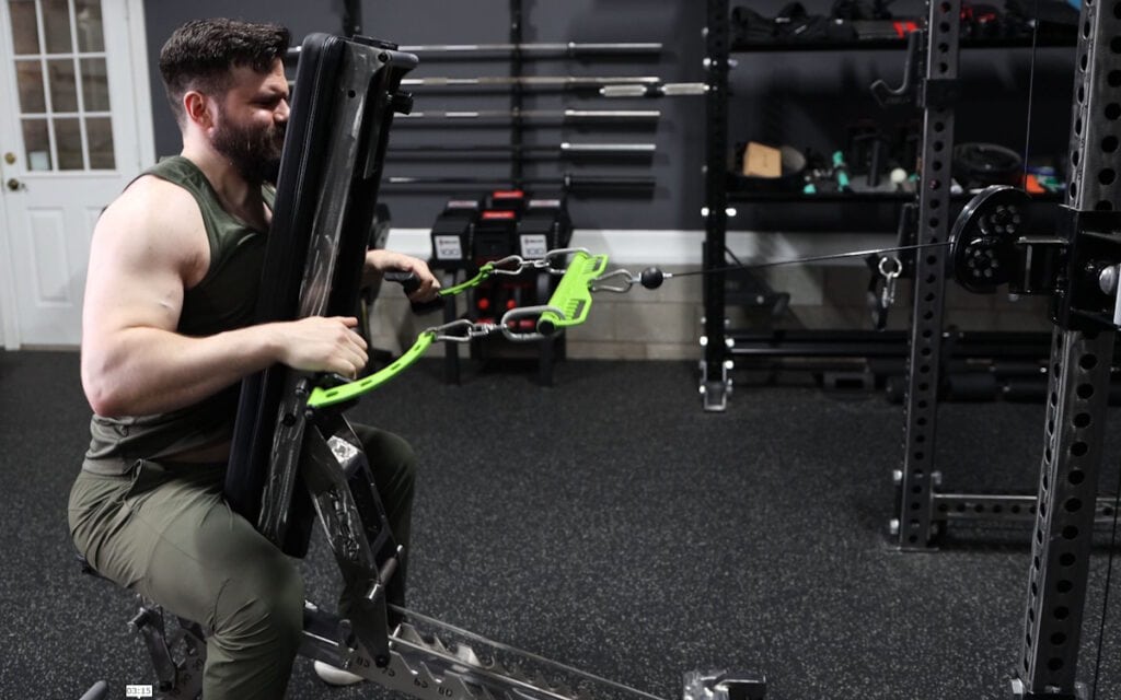 Chest-Supported Cable Rows on the Vulcan M-61 Multi-Bench